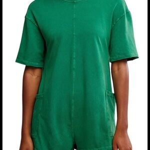 Green Short Sleeve Romper